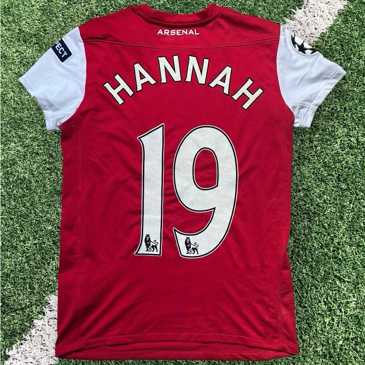 Arsenal Football Shirt Nike 2011/12 Home Kit Top Hannah 19 Women's Small